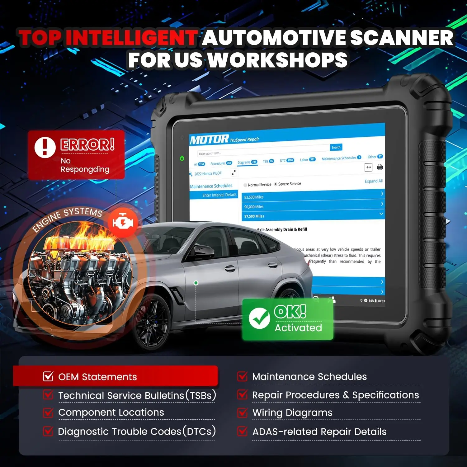 Autel MaxiSYS MS909 Dignostic Scanner Intelligent Motor TruSpeed Topology 2.0 J2534 ECU Programming Up of Elite 2 PRO Ultra Lite