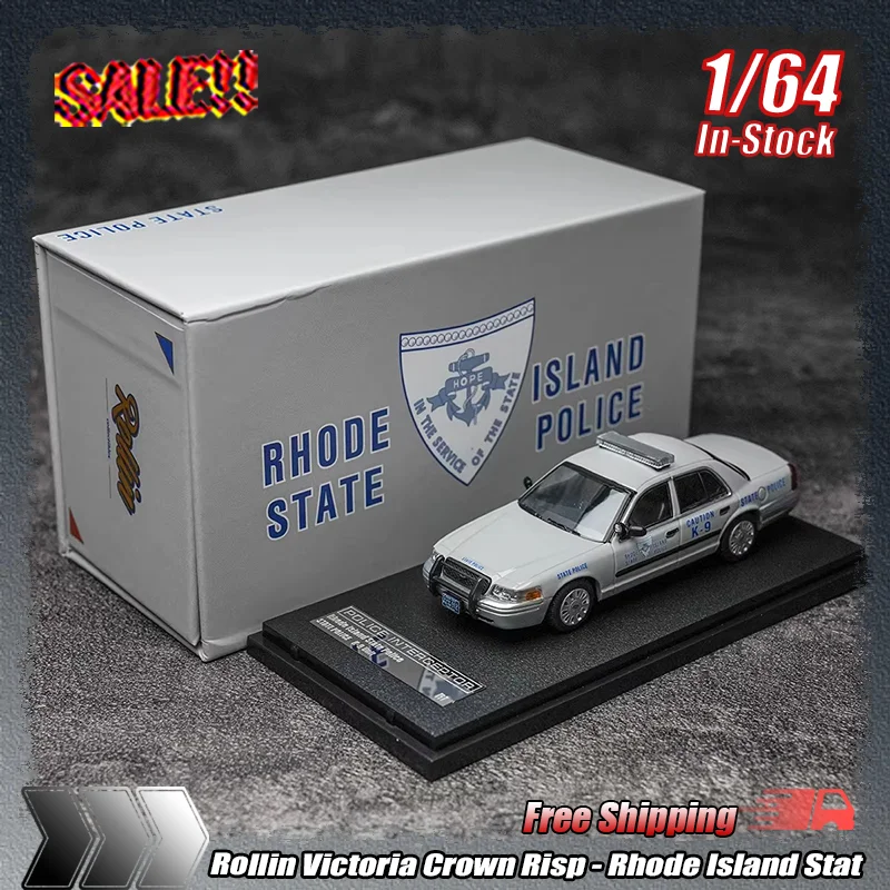 

Коллекционная модель автомобиля Rollin 1:64 Victoria Crown Risp - Rhode Island Stat, литая из сплава, для детей, игрушка, украшение для дома