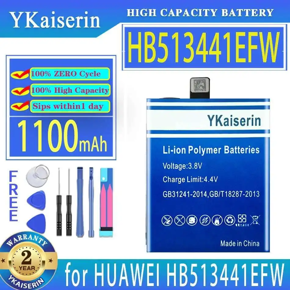 

1100Mah Stable High-Efficiency For Huawei HB513441EFW Battery Watch