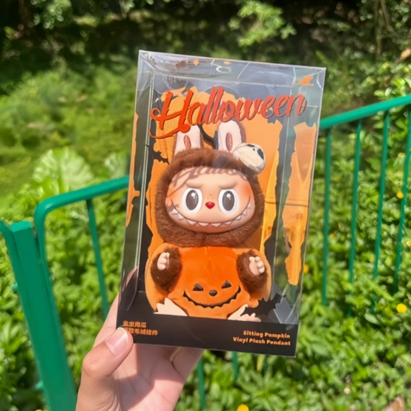 New Hot Sale Cute The Monsters Series Halloween Pumpkin Labubu Doll Toys Kawai Anime Figure Model Keychain Replica Festival Gift