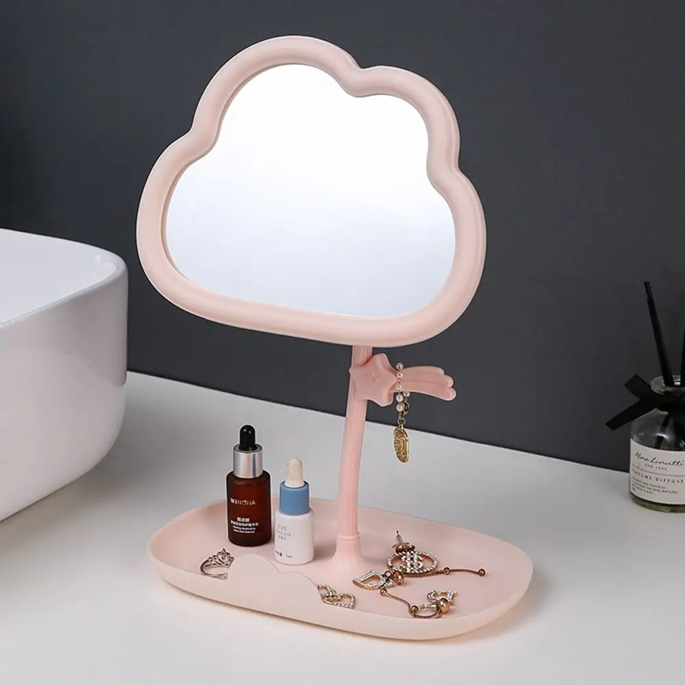 High Definition Mirror Clouds Makeup Mirror Cartoon Meteor Single-sided Dressing Mirror Rotatable Portable Desktop Mirror Girls