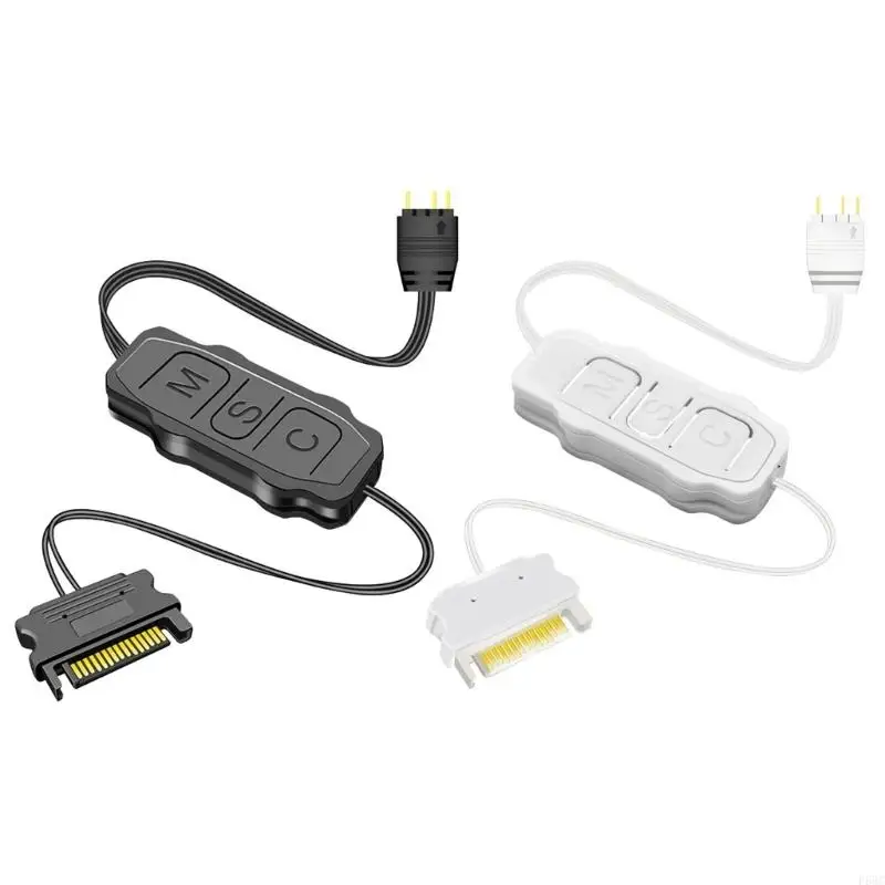 F68C ARGB คอนโทรลเลอร์ 3Pin 5V ARGB ตัวแยกสายเคเบิล LED Pin RGB ตัวควบคุม