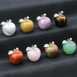 20mm Natural Stone Mini Apple Healing Crystals Reiki Real Amethyst Obsidian Rose Quartz Crafts DIY Jewelry Christmas Decoration