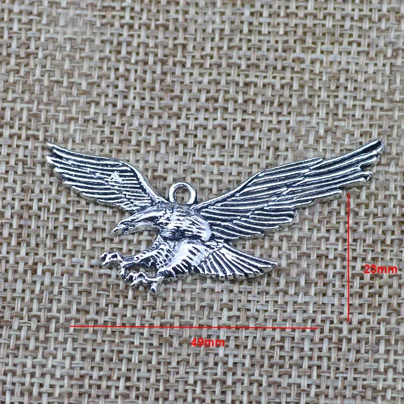 8 Pieces 23*49mm Mixed Alloy Antique Silver Color Eagle Charms Bracelet Vintage Pendant Accessory For DIY Jewelry Making