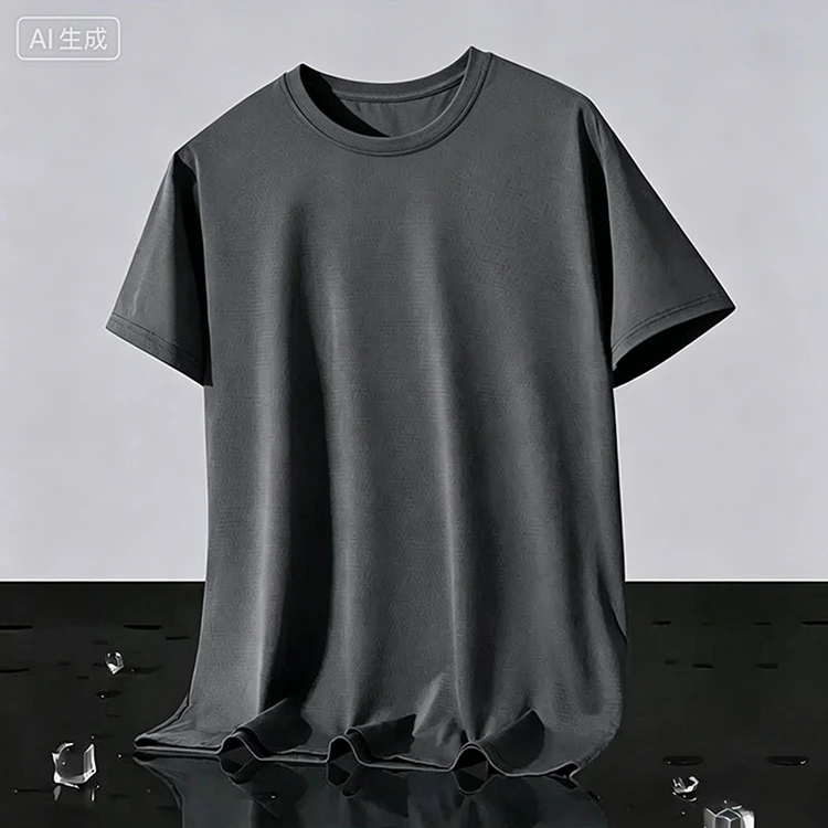 Neue Ice Silk Laufshirts für Herren, lockeres Kurzarm-Oberteil, Basketball-Gym-Sportbekleidung für Männer, Fitness-Workout, atmungsaktives Mesh-T-Shirt – Detail 9