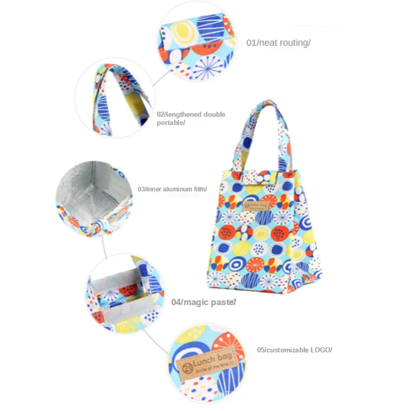 Fashion Lunch Bag Insulated Thermal Lovely Cat Multicolor Breakfast Box Bags Women Portable Hand Pack Picnic Travel Products