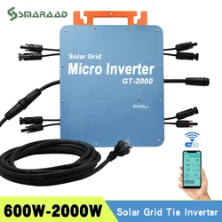 Solar Grid Connected Micro Inverter 600W 2000W DC 22-60V To AC 110V/230V Waterproof IP65 Household Appliance Conver With WiF