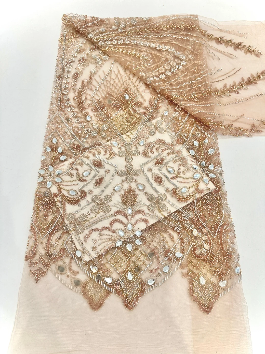 

2 ярда французской сетчатой ткани с вышивкой бисером и пайетками, высококачественная африканская нигерийская кружевная ткань для свадебных платьев для женщин