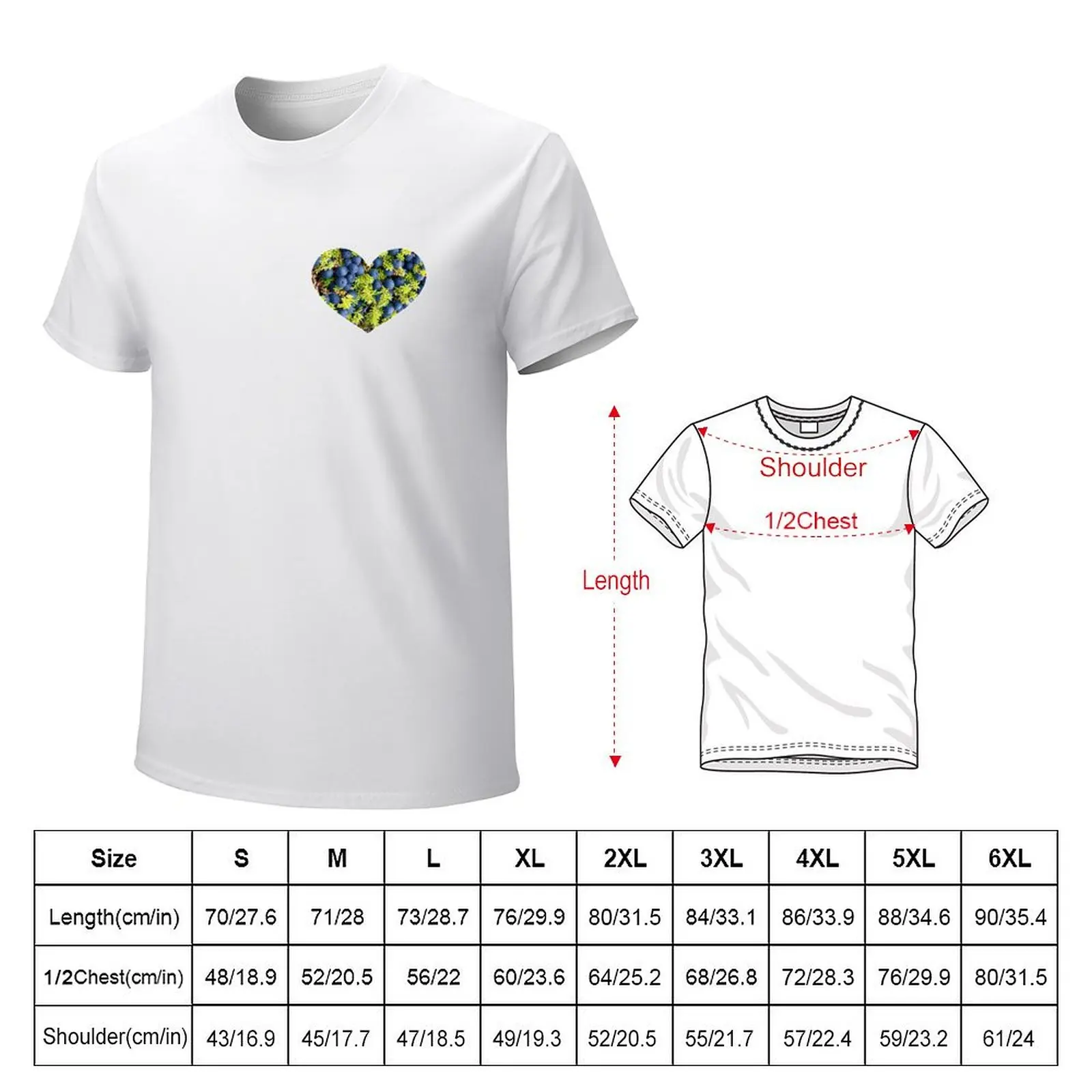 Blueberry Heart T-Shirt shirts graphic tees quick-drying sweat men clothing