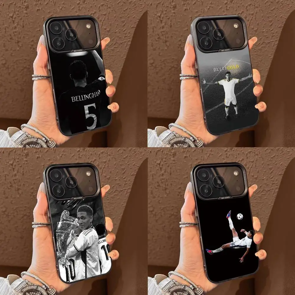 Football J-Jude B-Bellinghams  Phone Case For iPhone 17,16,15,14,13,12,11 Plus,Pro Max,XS,Colorful Silver Phone case Funda Cover