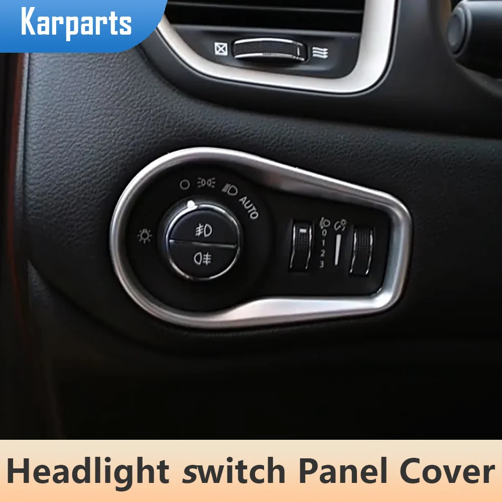 

Car Head Light Lamp Switch Panel Cover Decoration Sticker Trim for Jeep Renegade 2014 - 2021 Interior Accessories