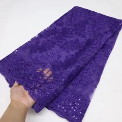 Clearance sale African Mesh Lace Fabric High Quality Nigerian Tulle Lace French Net Lace With Flower For Dress