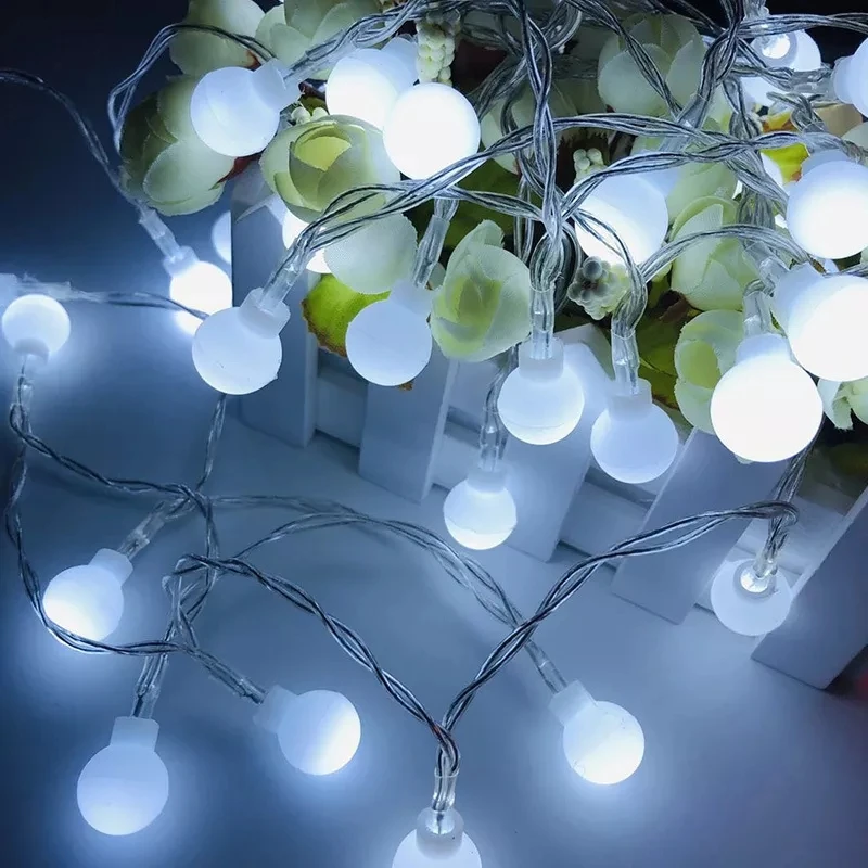 Balls String Lights Christmas LED Garland Fairy Light Battery USB 1.5/3/6/10m Waterproof Outdoor Lamp Wedding Garden Party Decor