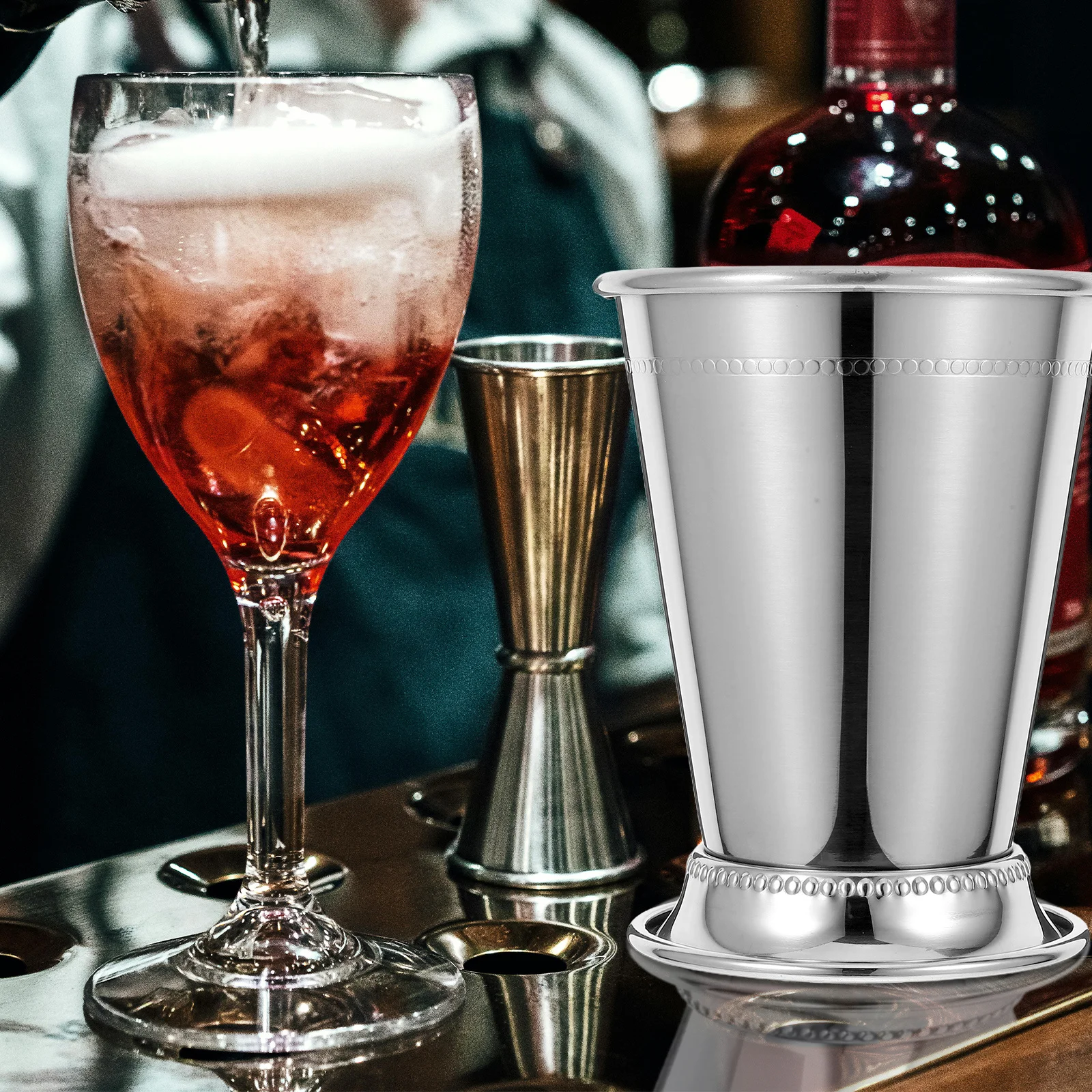 

300-400Ml Cocktail Cup Stainless Steel Elegant Bar Accessories For Mixed Drinks Juice Soda Mint Cups Cold Drinks Beverage Goblet