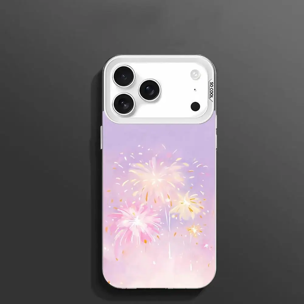 حافظة هاتف بأنماط سلسلة أرجوانية لهاتف iPhone17 16 15 14 13 12 11 Pro/ Max/Plus غطاء خلفي مقاوم للصدمات مضاد للبصمة