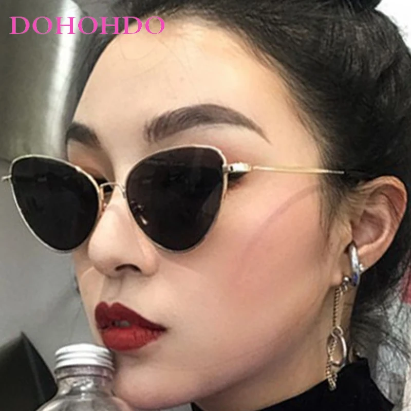 

Trendy Vintage Metal Cat Eye Sunglasses Women Fashion Brand Designer Eyeglass Man Summer Traveling Driving Shades UV400 Очки