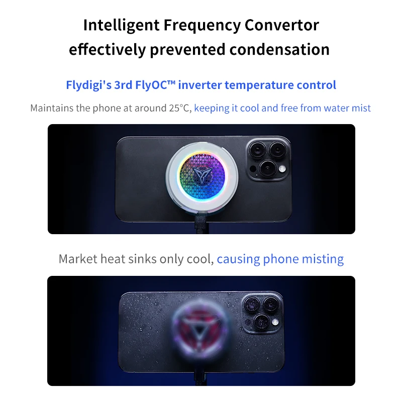 Flydigi B7X Radiator ponsel kipas pendingin pendingin Overclocking (OC) Mode lebih tinggi untuk 27W dukungan MagSafe untuk pendinginan