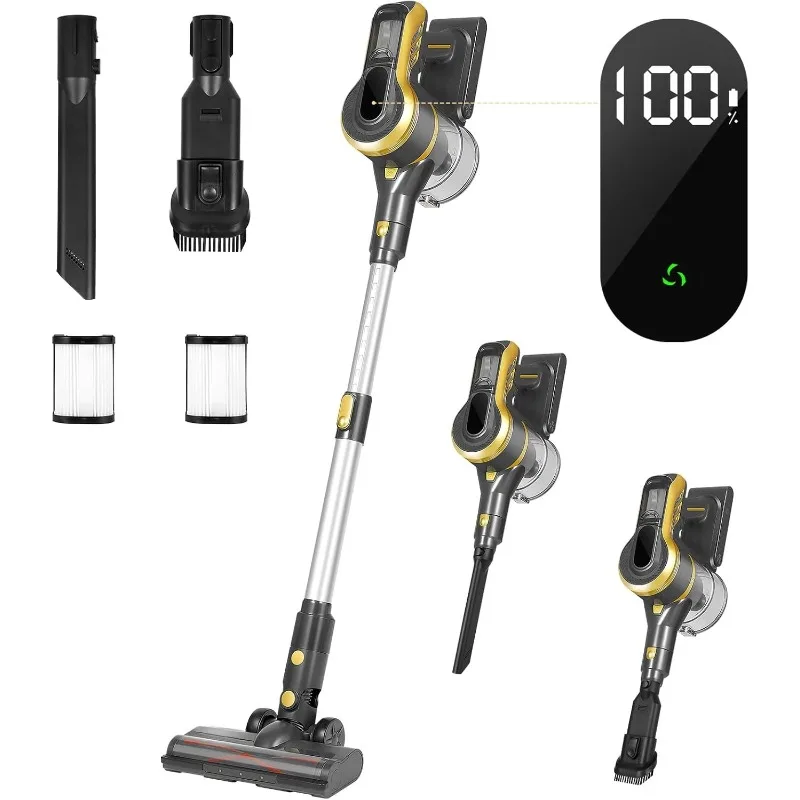 

Cordless Vacuum Cleaner, 250W 45KPA 55 Mins Vacuum Cleaners for Home, Anti-Tangle Wireless Vacuum, Stick Vacuum with Wall Mount