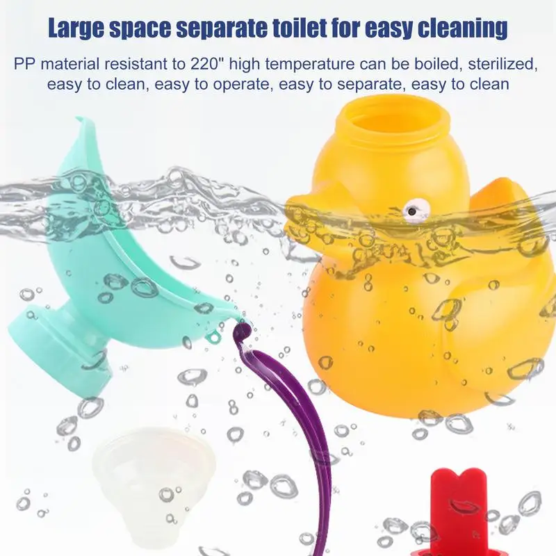 Travel-Friendly Leakproof Toilet Urinals Urinal For Kids 600ml For Car Cute Duck Potties Toilet Training Camping Products