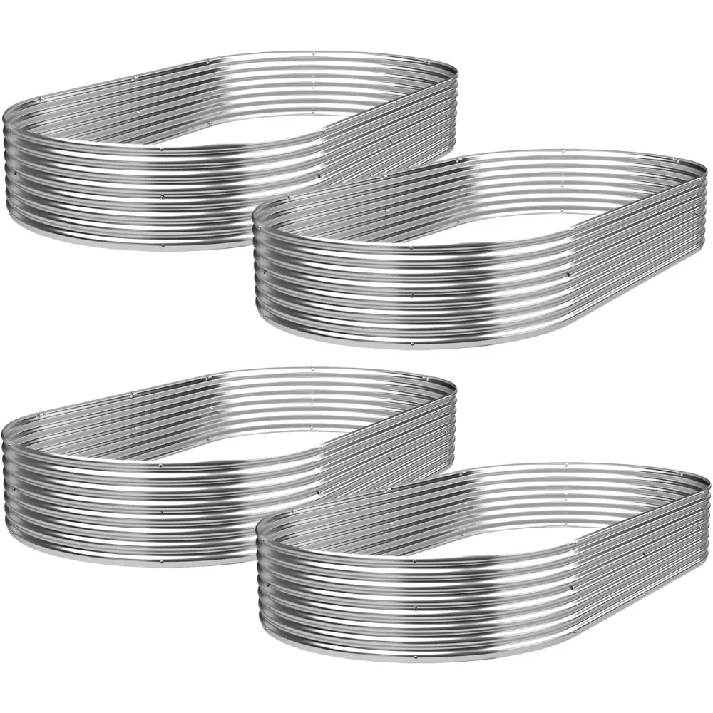 

4 Pack 6x2FT Galvanized Raised Garden Bed Outdoor,Metal Garden Bed for Vegetables,Steel Raised Beds for Gardening,Above Ground G