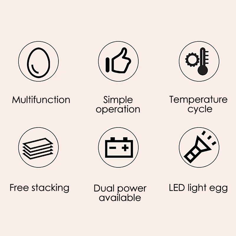 16 Eggs Incubator for Chicken Goose Bird Quail Automatic Incubation Equipment Hatchery for Household Farm 220V Dual-electric