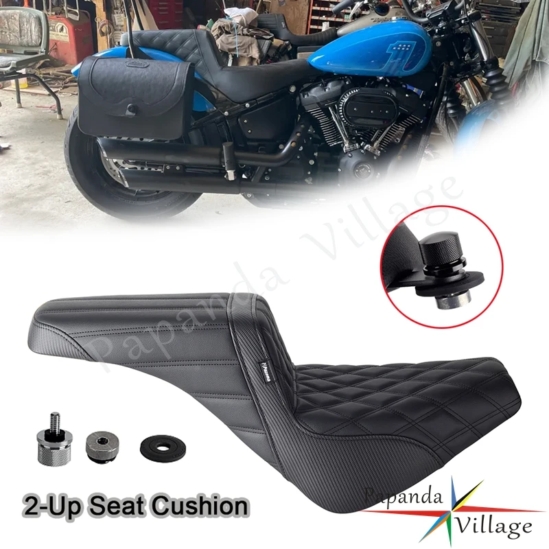 

For Harley Softail Street Bob FXBB 114 FXBBS Slim FLSL FXSL Heritage Classic FLHC 114 FLHCS 18-24 Motorcycle Two-Up Seat Cushion