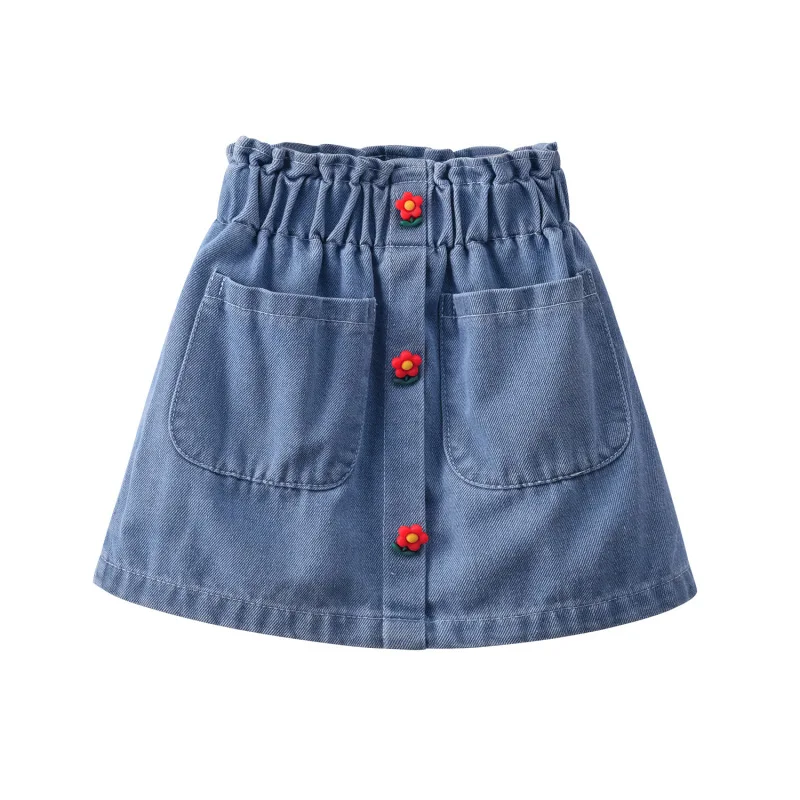 Baby Girls Jean Skirt Kids  Ballet Skirts Toddler Flower Short Dress Party Costume Summer Children\'s Clothes Korean Style