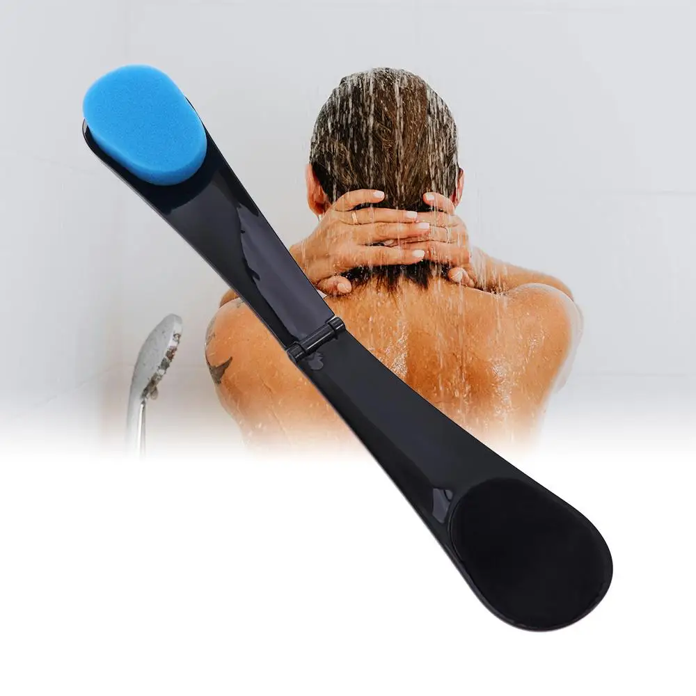 

Convenient Foldable Sponge Back Applicator Streak Free Long Handle Back Beauty Brush Reusable Portable Bath Scrubber Sunscreen