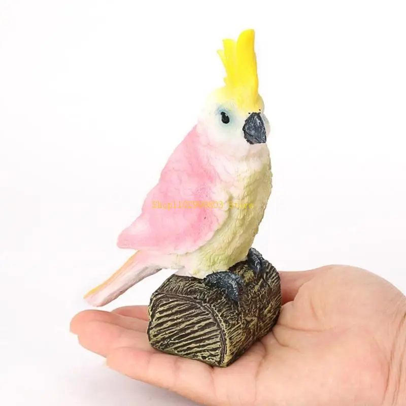 テーブル アクセサリー ミニチュア カカトゥア フィギュア スケール モデル オウム リアルな S J0MF 付き