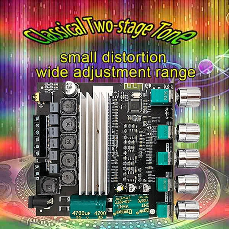 ZK-TB22 2.1 Channel Bluetooth Audio Power Amplifier Board TPA3116D2 50W+50W+100W Tweeter Subwoofer Adjustment Module