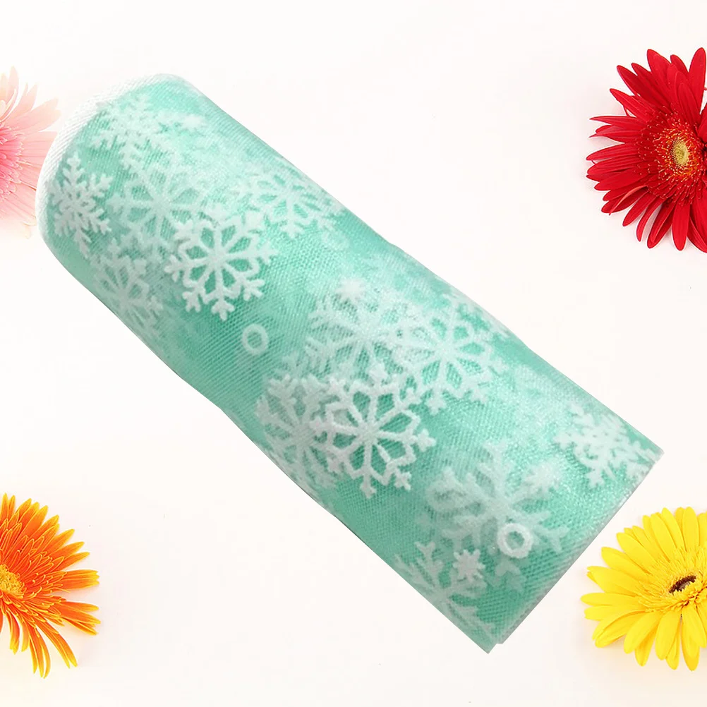 

Green Christmas Snowflake Tulle Roll Glittering Organza Gauze Ribbon Gift Wrapping Party Decoration DIY Craft Supplies