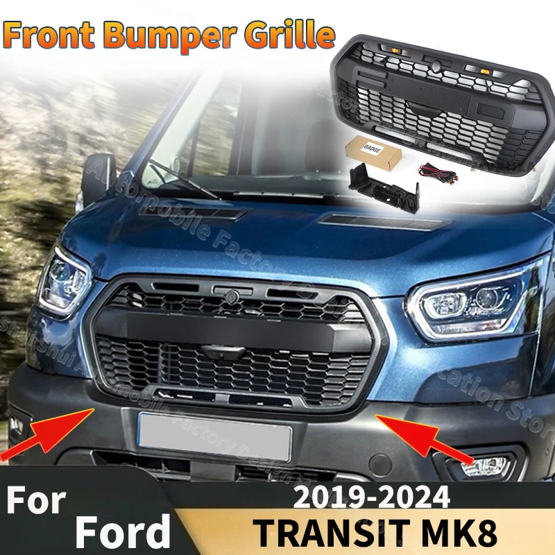 

Решетки переднего бампера автомобиля, капот для Ford Transit Trail Mk8 2019 2020 2021 2022 2023 2024, защитная решетка, комплекты деталей