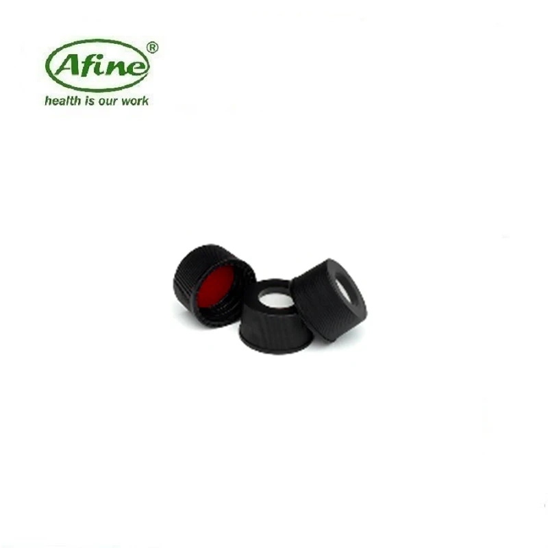 AFINE Agilent 5183-4464 Black Screw Cap for 4 mL Vial, 13-425, PTFE/Silicone Septa, 100/pk