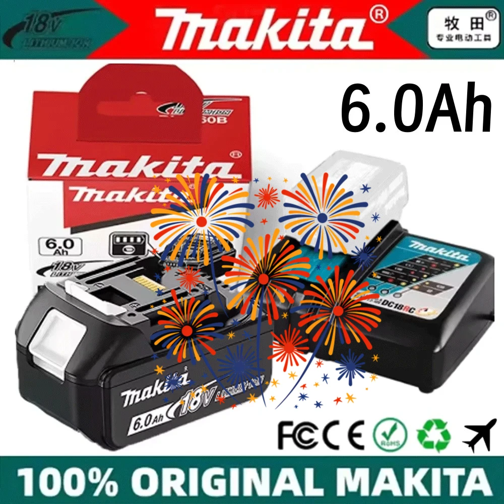 

18 В 100% оригинальная батарея Makita 6 Ач для батареи Makita BL1860B BL1840 BL1830B BL1850B BL1850 BL1860 BL1815, сменная литиевая батарея