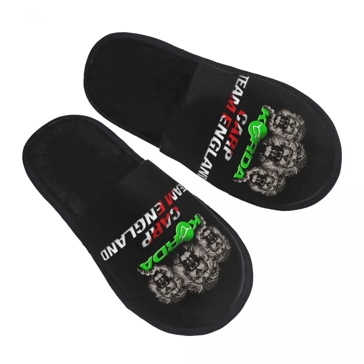 Korda Fishing Logo House Slippers Cozy Warm Fish Carp Fisherman Gift Memory Foam Fluffy Slipper Custom Indoor Outdoor Shoes