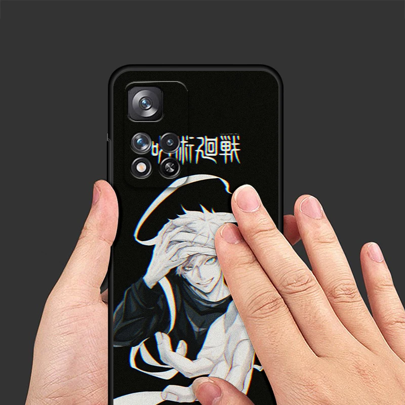 Gojo Jujutsu Kaisen Anime For Xiaomi Redmi 12 9C 9 Redmi Note 13 12 11S 11 10 Pro Plus Soft Shockproof Black Phone Case