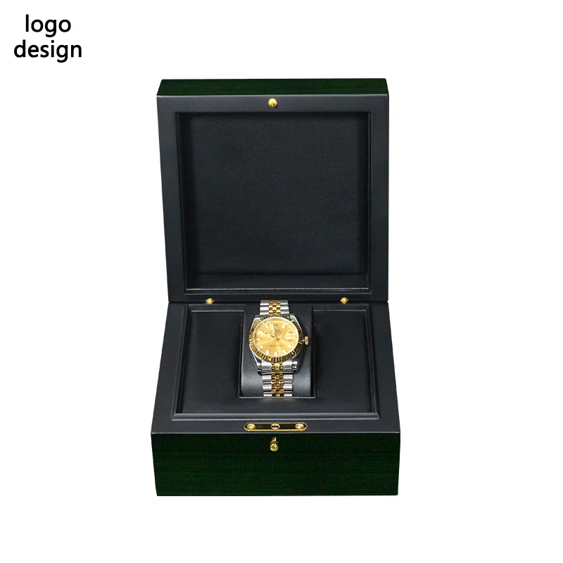 High End Brand Tourbillon Watch Packing Box Solid Wood Bright Surface Luxury Flip Watch Wooden Organizer Case Customized Logo