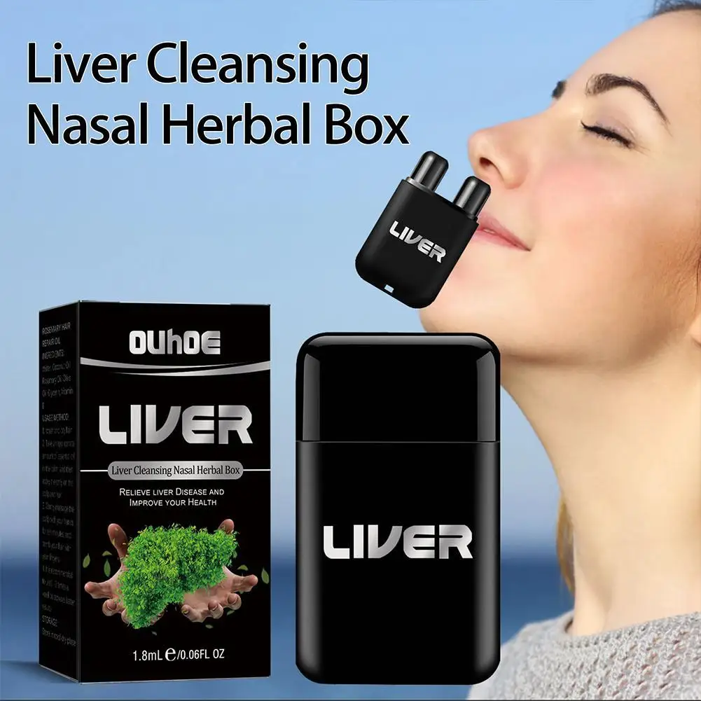 

1.8mL Liver Cleaning Nasal Herbal Box Improve Breathing Treatment Rhinitis Lung Clean Inhaler Health Care