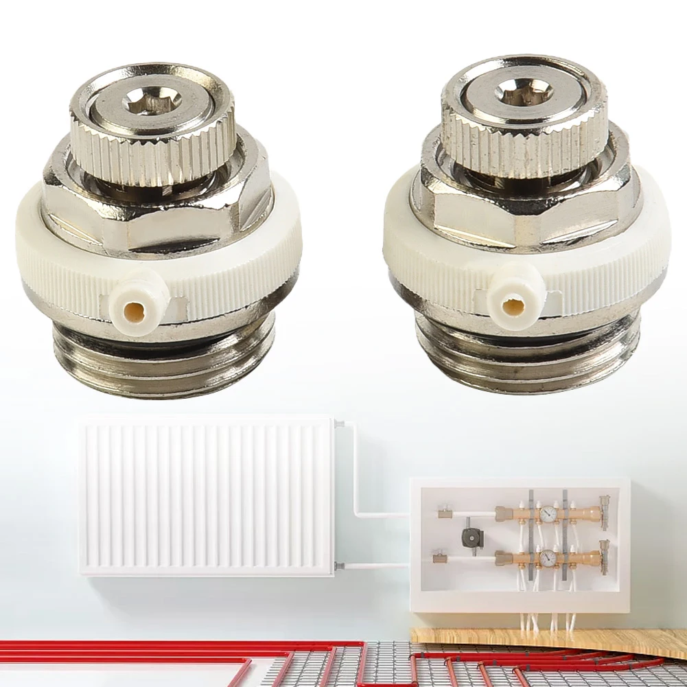 2pcs 3/4Inch Automatic Air Vent Auto Cut-off Self Bleeding Radiator Valve Wear Resisting Home Improvement Supplies