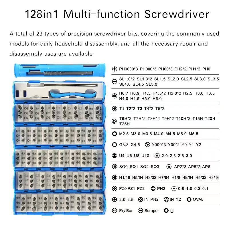 KOOCU SS-5120 Magnetic Electronics Repair Tool Set 128 in 1 Precision Screwdriver Set For Repair Mobile Phone