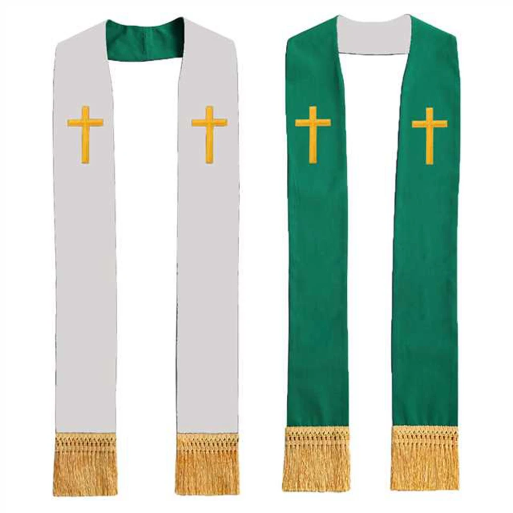 Embroidered Holy Cross Reversible Clergy Stole