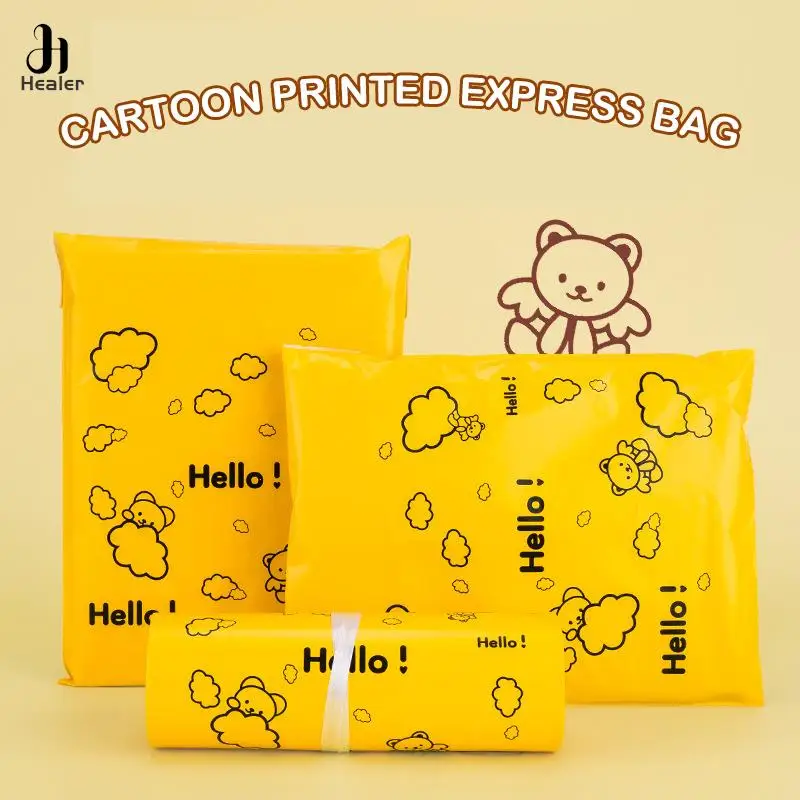 10Pcs Bear Courier Bag Envelope Packaging Bags Pink Waterproof Self Adhesive Seal Pouch Shipping Mailing Bag Transport Bag
