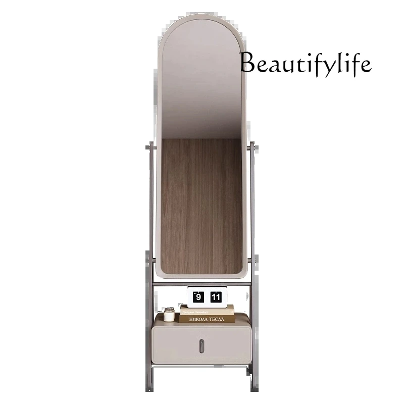 Nordic modern full-length mirror floor-to-ceiling Italian minimalist changing mirror rotatable fitting mirror