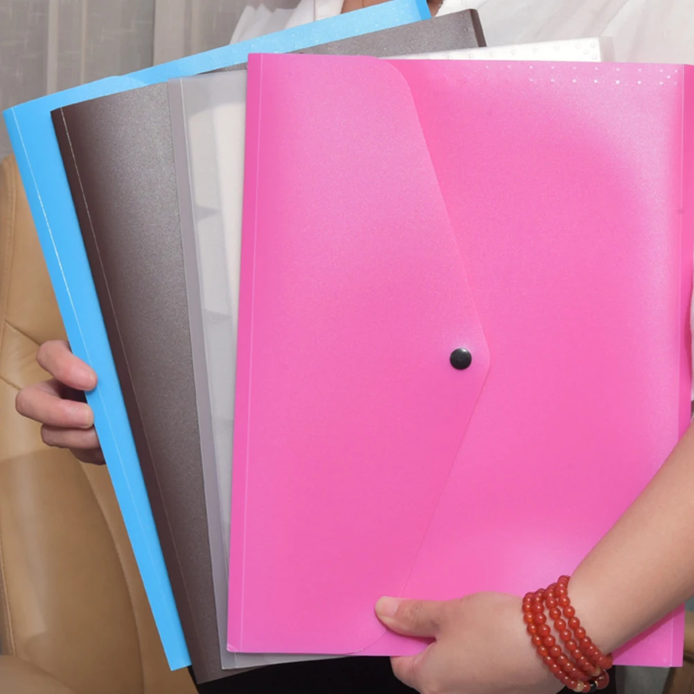 

2pcs A4 File Folder Lightweight Portable PP Material School Office Use Coffee Color Organizing Documents Storage