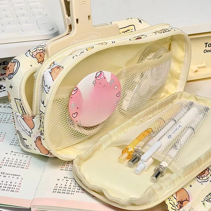 かわいい漫画鉛筆ケース学生漫画アニメクリエイティブ鉛筆バッグ大容量文具収納袋化粧品バッグ