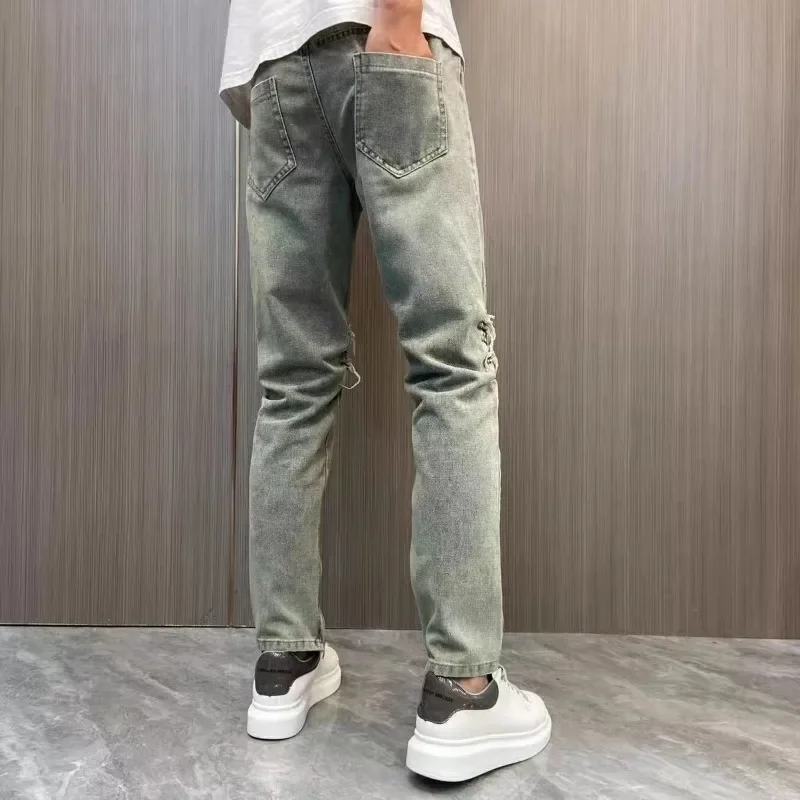 Haremชายคาวบอยกางเกง90S StreetwearหรูหราY2kกางเกงVINTAGE Grunge Goth 2025แฟชั่นผ้าฝ้ายสไตล์ซ้อนกางเกงยีนส์ผู้ชาย