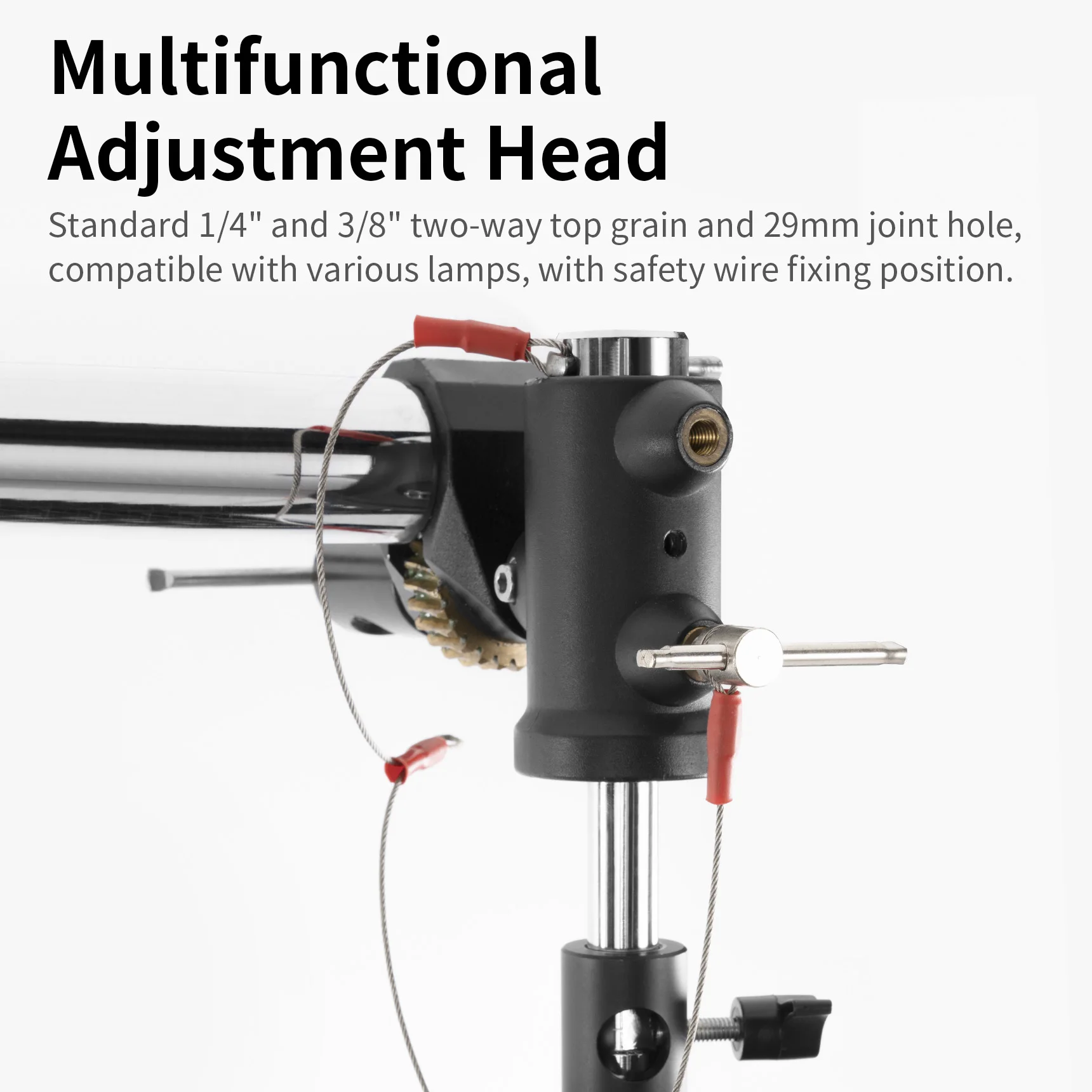 Selens-brazo de manivela de alta resistencia, 1,6-2,8 M, carga de 10kg, montaje de 1/4 "y 3/8" y orificio de 29mm para iluminación fotográfica, trípode Flash