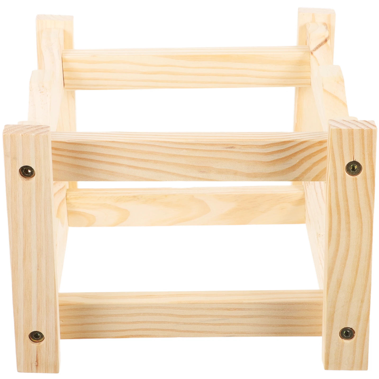 

Wooden Holder Wooden Rack Counter Display Shelf Storage 2 Layer 4 Bottles Decor