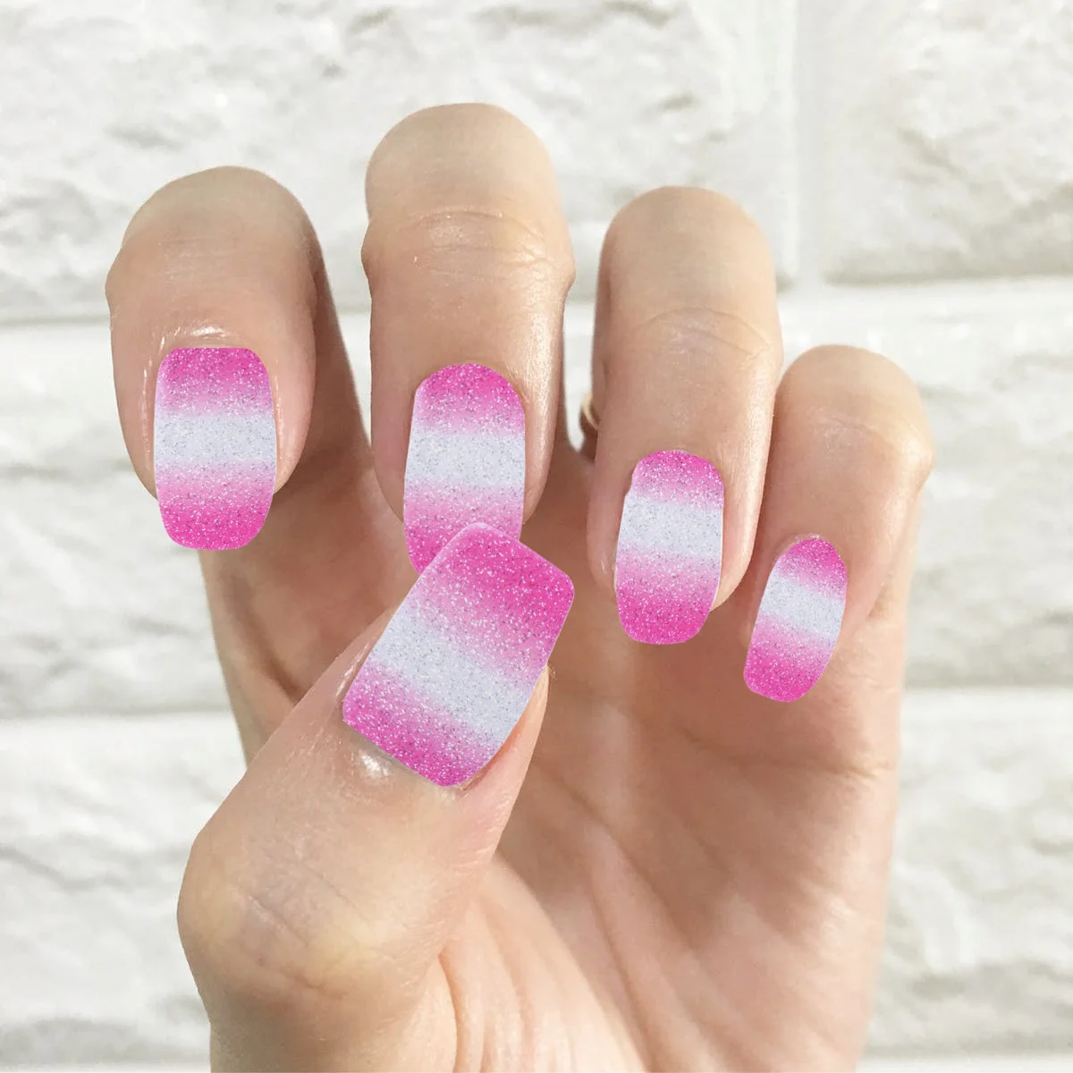 48Pcs Gradual Shade Nail Stickers Unique Art DIY Christmas Halloween Party Safe Material Pink Nail Sticker Fake Nails