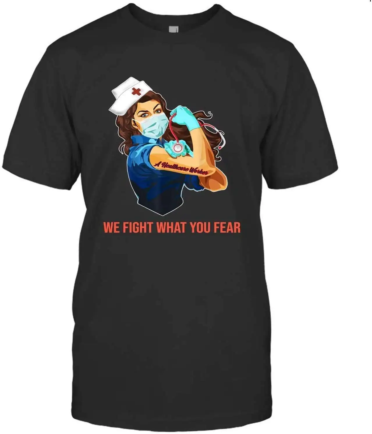 Helping Helper Gift A Healthcare Worker Strong Women We Fight What You Fear Shirt 98 DMN t-Shirt BlackPrinting vintage Luxury ov